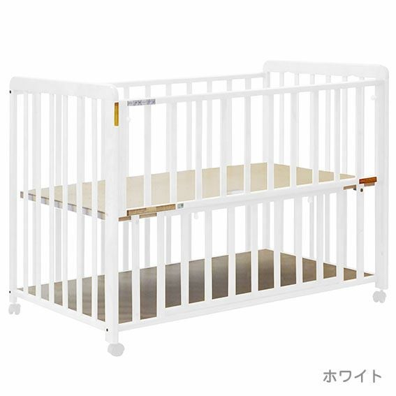 B品】 ヤトミ ベビーベッド ぐっすり 【ホワイト GU401WH】 普通サイズ